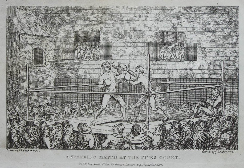 Print - A Sparring Match at the Fives Court - Cruikshank